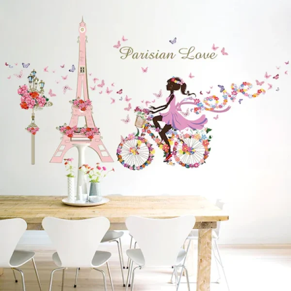 Sticker decorativ Parisian Love, 80×145 cm, multicolor