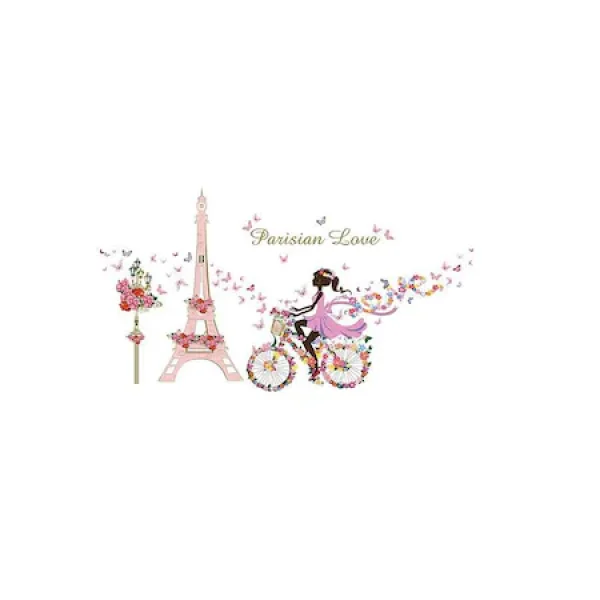 Sticker decorativ Parisian Love, 80×145 cm, multicolor