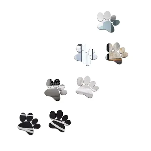 Set 7 Labute de catel din oglinda acrilica, 54×79 cm, culoare auriu