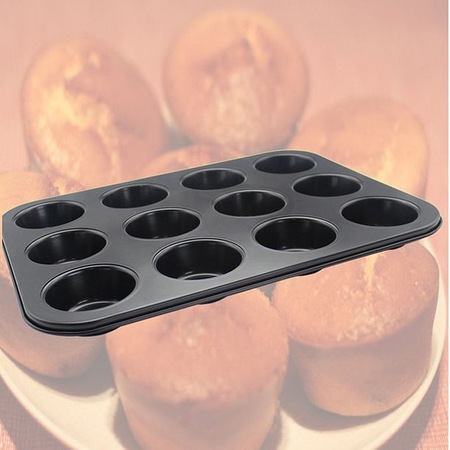 Tava pentru briose, 12 forme, 26x35 cm, negru - imagine 5