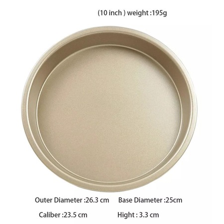 Tava de copt rotunda, material antiaderent, diametrul 25 cm, auriu - imagine 4