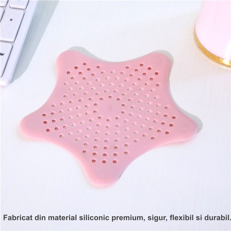 Set 2 site cu ventuza din silicon pentru chiuveta, 15 x 15 cm, culoare roz - imagine 4