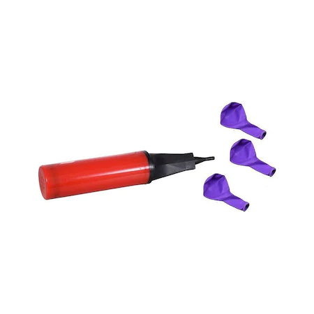 Pompa manuala, pentru umflat baloane, dimensiune 5x28cm, rosu - imagine 5