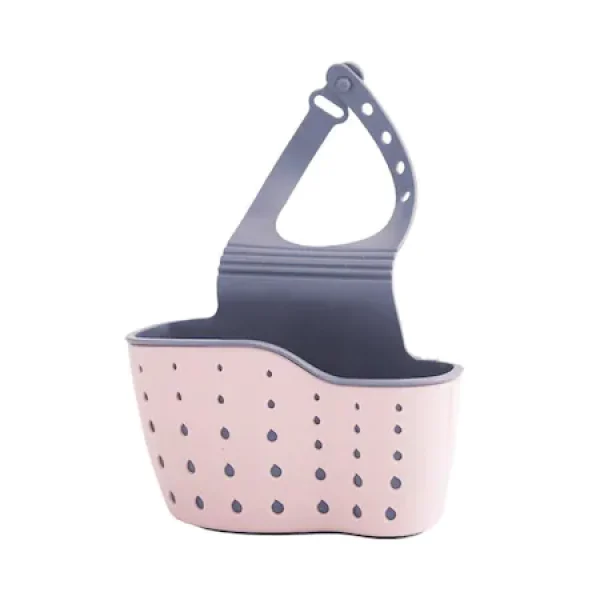 Suport organizator chiuveta, agatatoare reglabila, 13×22 cm, culoare roz