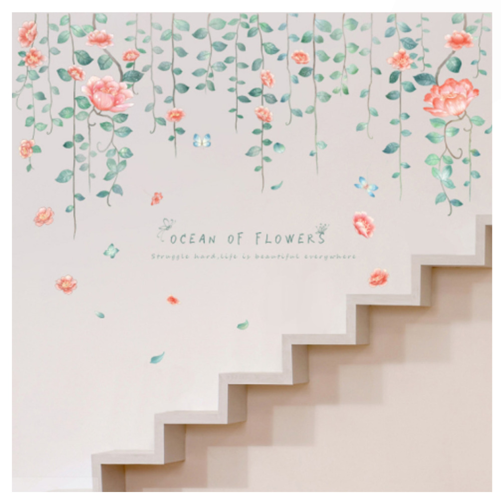 Sticker decorativ pentru perete sau mobila, Floral, 60 x 90 cm