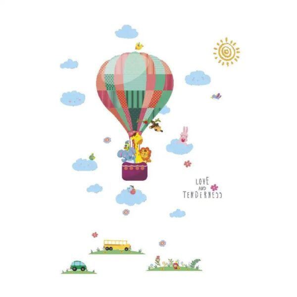 Sticker decorativ pentru perete, Balon cu aer cald, 118 x 85 cm