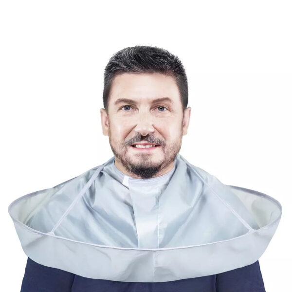 Apron sort frizerie tip umbrela pentru salon, inchidere velcro, material impermeabil polyester, dimensiune 60 cm