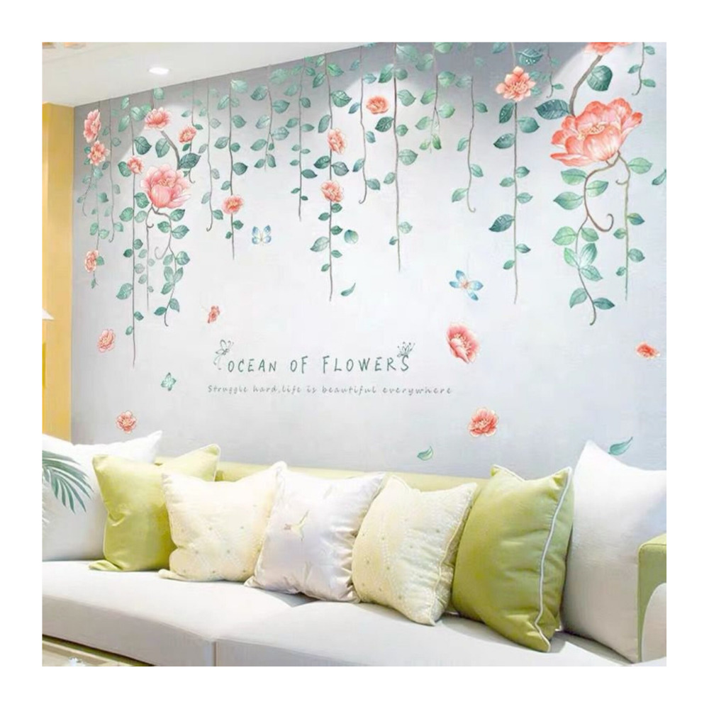 Sticker decorativ pentru perete sau mobila, Floral, 60 x 90 cm - imagine 2