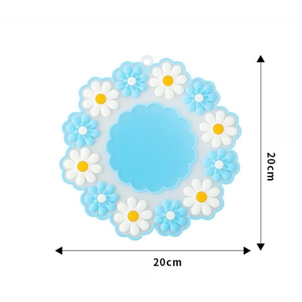 Set 2 suporturi farfurii Flower, PVC, 2 marimi, albastru