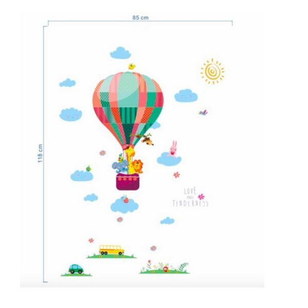 Sticker decorativ pentru perete, Balon cu aer cald, 118 x 85 cm