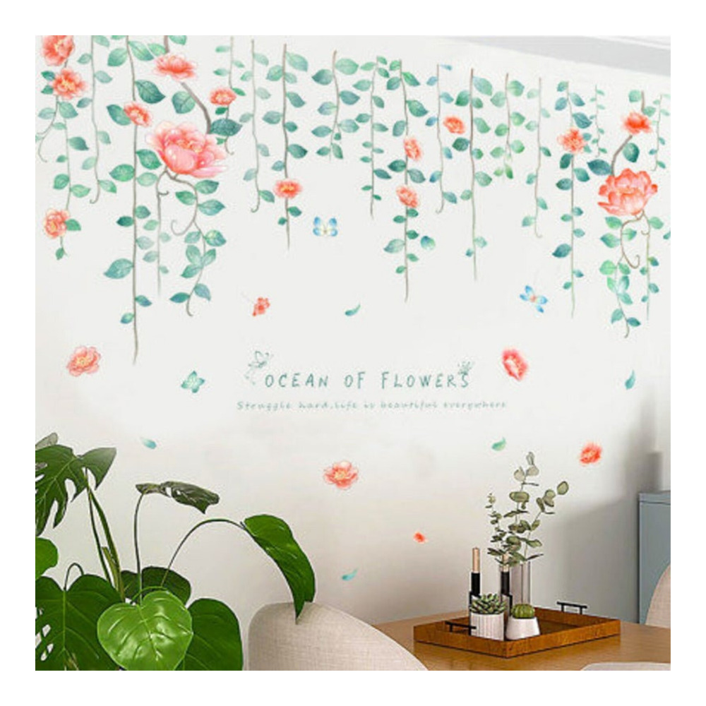 Sticker decorativ pentru perete sau mobila, Floral, 60 x 90 cm - imagine 3