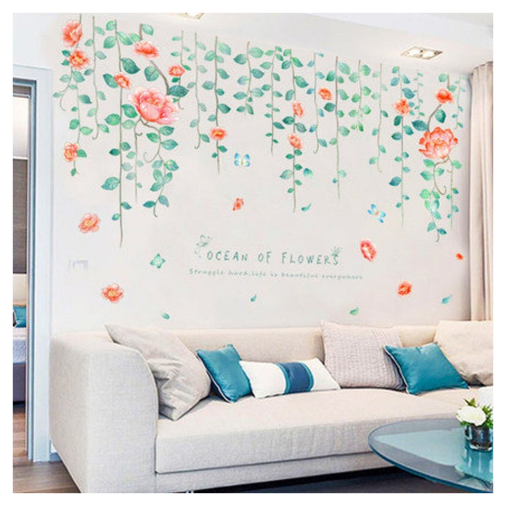 Sticker decorativ pentru perete sau mobila, Floral, 60 x 90 cm - imagine 4
