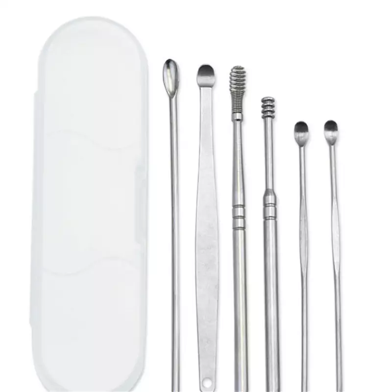 Set complet pentru curatarea, ingrijirea si igiena urechilor, din inox, sterilizabile.