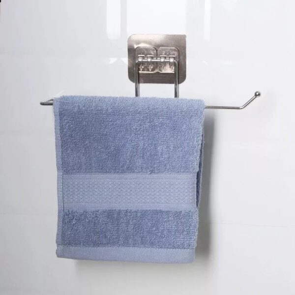 Suport prosoape pentru baie, inox, cu banda adeziva, 4.8 x 26 cm