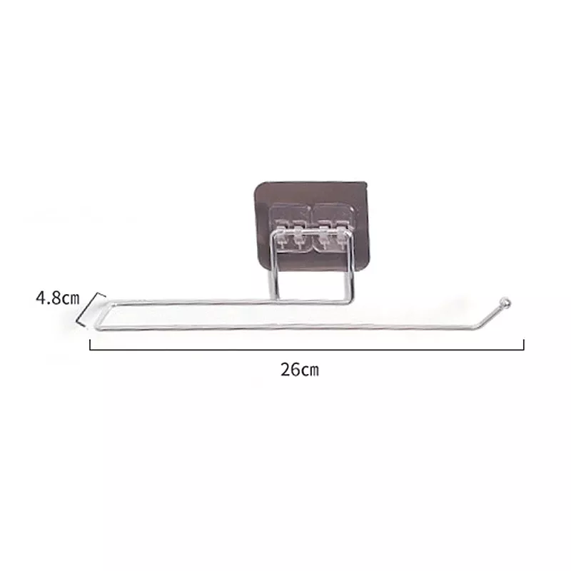 Suport prosoape pentru baie, inox, cu banda adeziva, 4.8 x 26 cm - imagine 3