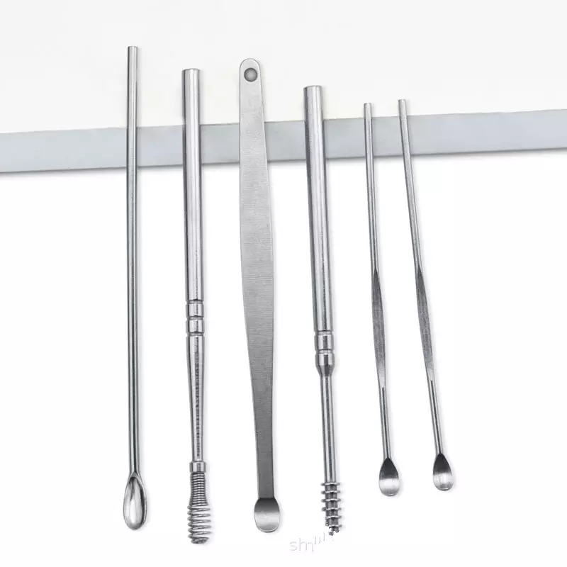 Set complet pentru curatarea, ingrijirea si igiena urechilor, din inox, sterilizabile. - imagine 2