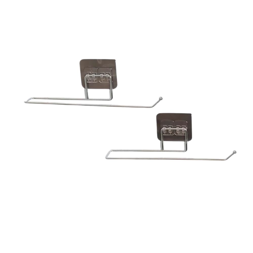 Suport prosoape pentru baie, inox, cu banda adeziva, 4.8 x 26 cm
