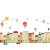 Sticker decorativ pentru perete, Model cladiri si baloane cu aer cald, 50 x 70 cm