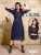Rochie casual din denim Yash cu taietura laterala culoare albastru marime M