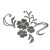 Sticker decorativ floral 3D, oglinda acrilica, 60×80 cm, culoare negru