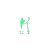Sticker fosforescent Thinker Bell si stelute pentru intrerupator/priza, 10×10 cm, culoare verde
