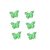 Set 6 stickere fosforescente, Fluturasi 3D, dimensiune 5.5x 8 cm, culoare verde inchis