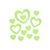 Sticker fosforescent model inimioare, pentru intrerupator/priza, culoare verde