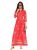 Rochie casual elegant, lunga cu modele din bumbac, culoare roz, marime 2XL