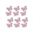 Set 12 stickere fosforescente, Fluturasi 3D, dimensiune 5.5x 8 cm, culoare roz