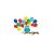 Sticker autocolant de perete, model Bufnita cu baloane colorate, 45x60cm, multicolor
