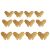 Stickere decorative 3D pentru perete, model fluture, auriu, 12 bucati/ set