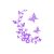 Sticker decorativ 3D cu Flori si fluturasi, 28cm x 34 cm, culoare mov