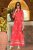 Rochie casual elegant, lunga cu modele din bumbac, culoare roz, marime L