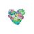 Set 40 stickere decorative cu inimi fosforescente, autoadezive, dimensiune 3 cm, multicolor