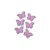 Set 6 stickere fosforescente, Fluturasi 3D, dimensiune 5.5x 8 cm, culoare roz