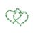 Set 40 stickere decorative cu inimi fosforescente, autoadezive, dimensiune 3 cm, culoare verde
