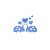 Sticker fosforescent Lady Bug Love, pentru intrerupator/priza, 10×10 cm, culoare albastru