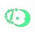 Sticker fosforescent cu luna si stele pentru intrerupator/priza, 14x15cm, culoare verde