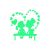 Sticker fosforescent Pupaciosii, pentru intrerupator sau priza, 10x10cm, culoare verde