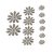 Set 12 Flori din acril pentru decor perete sau alte suprafete, diverse marimi, culoare argintiu