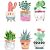 Set 6 Stickere decorative model Ghivece cu flori, 21×14.8 cm, multicolor