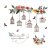 Sticker decorativ Colivii si pasari zburatoare, 30×90 cm, multicolor