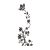 Sticker decorativ, Floare verticala, 50×140 cm, negru
