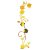 Sticker decorativ din oglinda acrilica, Flori 3D, 30×100 cm, auriu