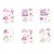 Sticker decorativ cu Unicorni, 6 coli autocolante, 14.8×21 cm, culoare roz/mov