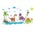 Sticker decorativ  cu animalute, dimensiune 135×75 cm, multicolor