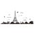 Sticker decorativ Turnul Eiffel, dimensiune 70×185 cm, culoare negru