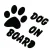 Sticker decorativ auto, Dog on board, 120×145 mm, negru