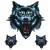 Sticker decorativ auto, 3 Lupi, PVC autocolant,16×17.5 cm, Negru/Gri