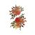 Sticker decorativ model floral pentru perete, 16×18 cm, 2 flori, multicolor